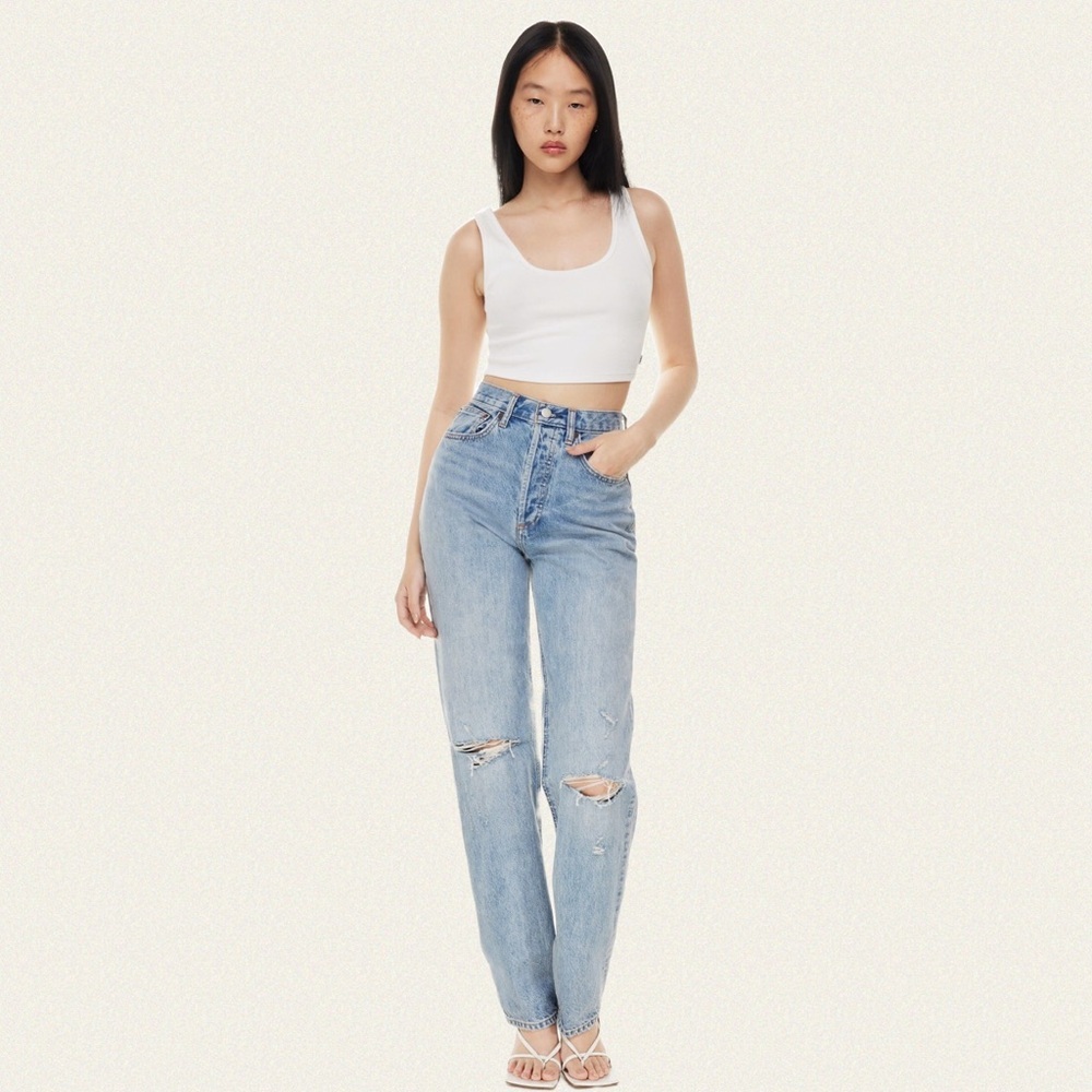 Denim Forum Light Blue Straight-Leg Jeans